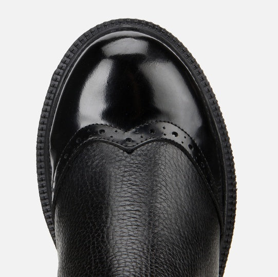 Gjysëm çizme lëkurë origjinale ngjyrë e zezë