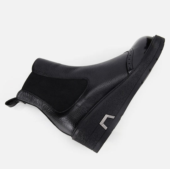 Gjysëm çizme lëkurë origjinale ngjyrë e zezë