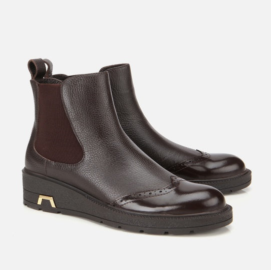 Gjysëm çizme lëkurë origjinale ngjyrë kafe