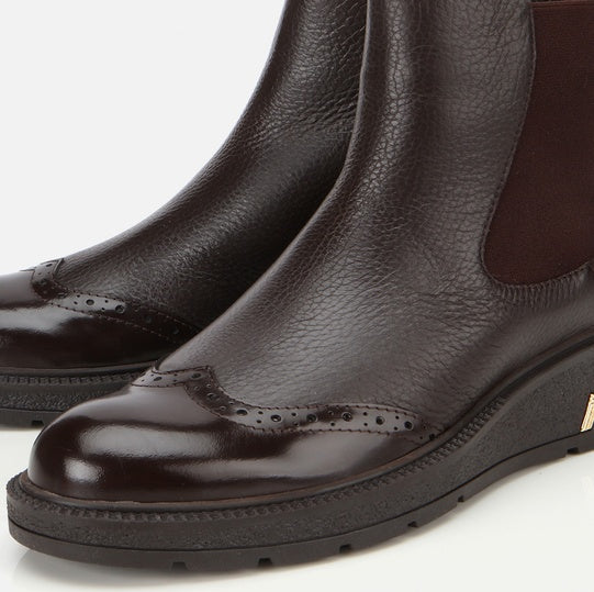 Gjysëm çizme lëkurë origjinale ngjyrë kafe