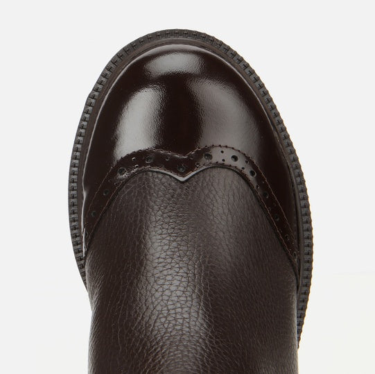 Gjysëm çizme lëkurë origjinale ngjyrë kafe