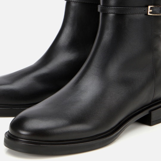 Gjysëm çizme lëkurë origjinale ngjyrë e zezë