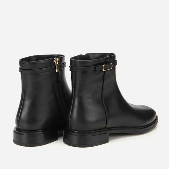 Gjysëm çizme lëkurë origjinale ngjyrë e zezë