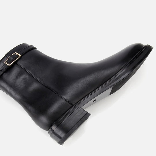 Gjysëm çizme lëkurë origjinale ngjyrë e zezë