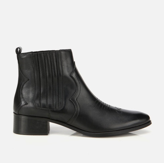 Gjysëm çizme lëkurë origjinale ngjyrë e zezë