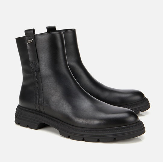 Gjysëm çizme lëkurë origjinale ngjyrë e zezë