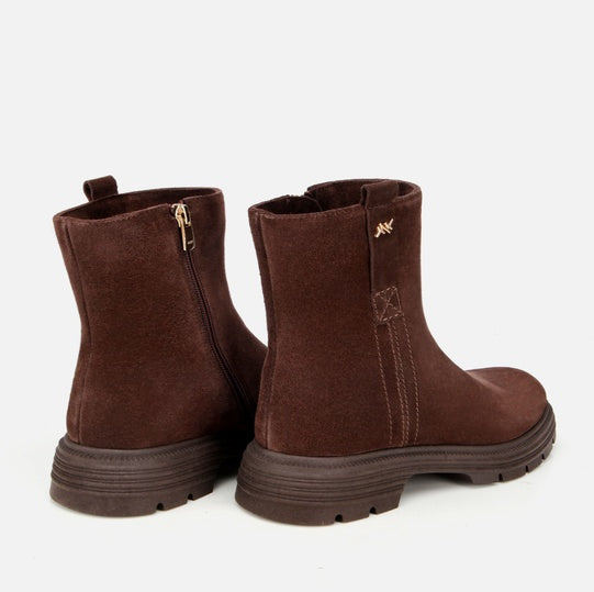 Gjysëm çizme lëkurë origjinale ngjyrë kafe