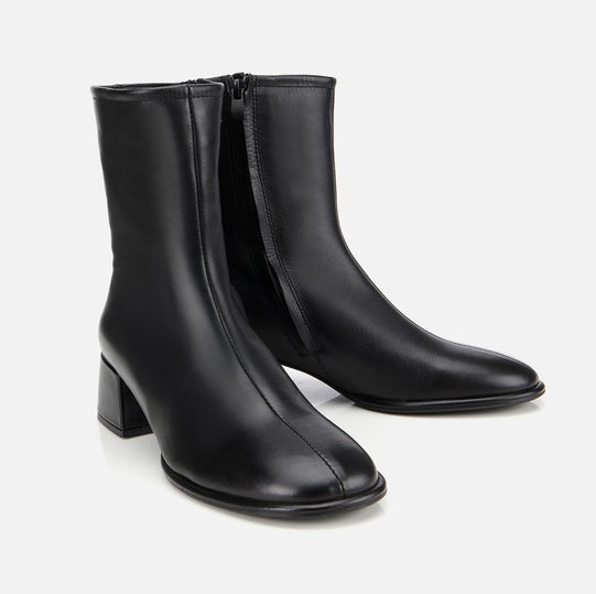 Gjysëm çizme lëkurë origjinale ngjyrë e zezë