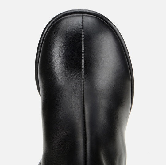 Gjysëm çizme lëkurë origjinale ngjyrë e zezë