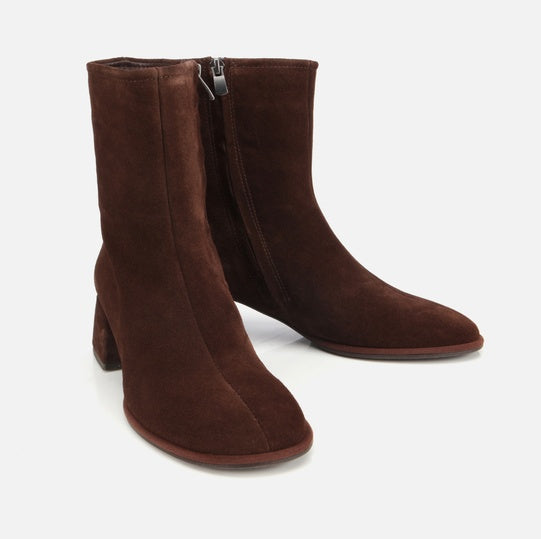 Gjysëm çizme lëkurë origjinale ngjyrë kafe