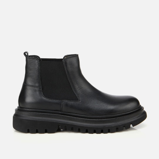 Gjysëm çizme lëkurë origjinale ngjyrë e zezë