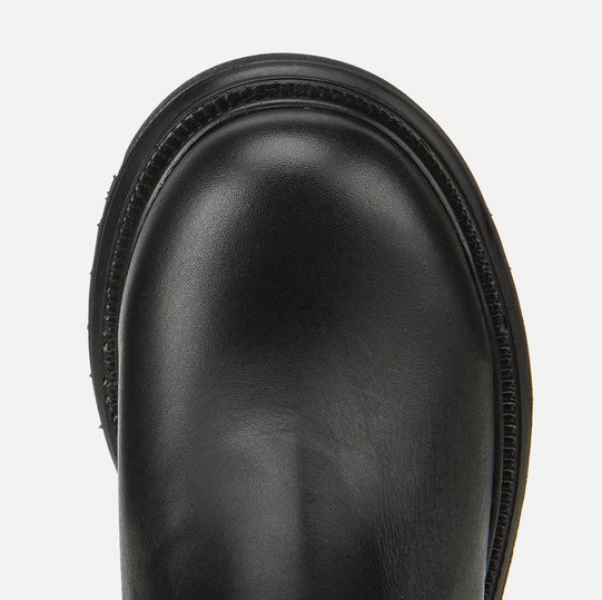 Gjysëm çizme lëkurë origjinale ngjyrë e zezë