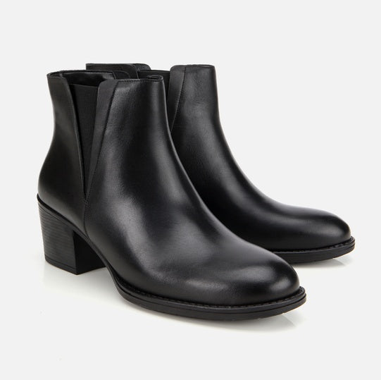 Gjysëm çizme lëkurë origjinale ngjyrë e zezë