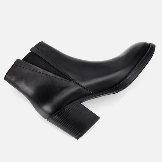 Gjysëm çizme lëkurë origjinale ngjyrë e zezë