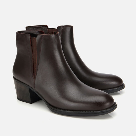 Gjysëm çizme lëkurë origjinale ngjyrë kafe