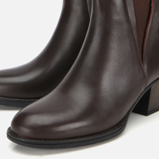 Gjysëm çizme lëkurë origjinale ngjyrë kafe