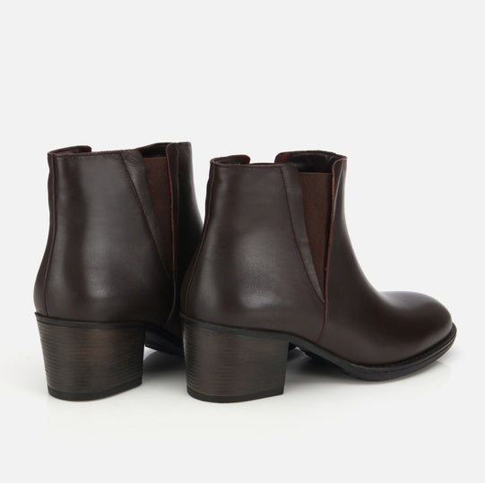 Gjysëm çizme lëkurë origjinale ngjyrë kafe