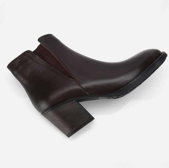 Gjysëm çizme lëkurë origjinale ngjyrë kafe