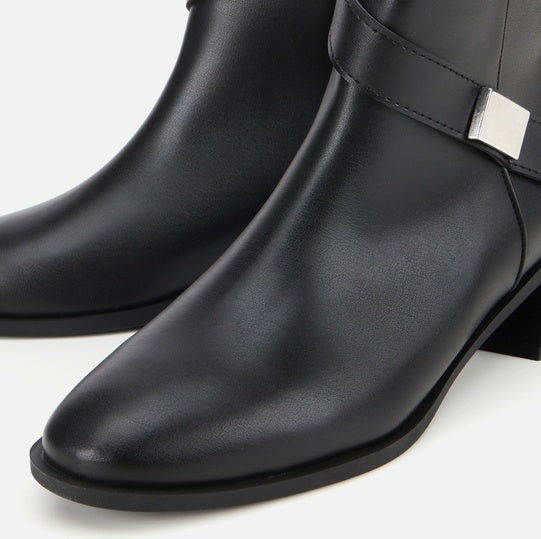 Gjysëm çizme lëkurë origjinale ngjyrë e zezë