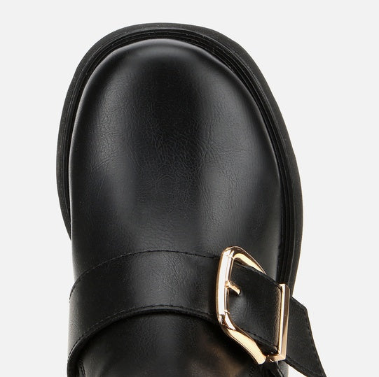 Gjysëm çizme lëkurë origjinale ngjyrë e zezë