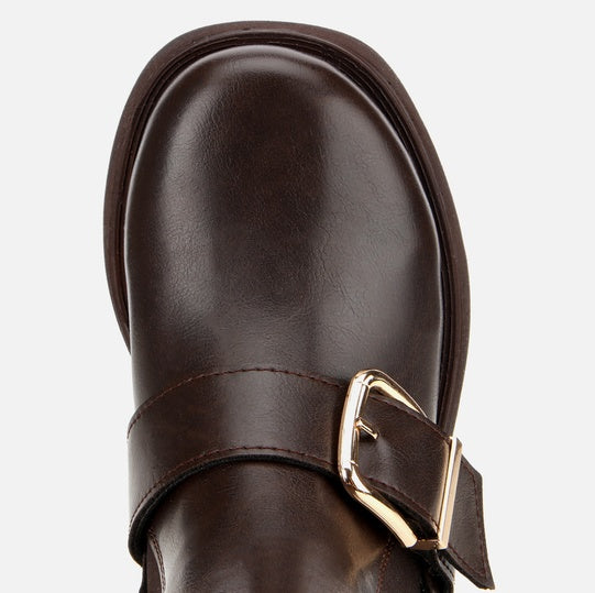 Gjysëm çizme lëkurë origjinale ngjyrë kafe