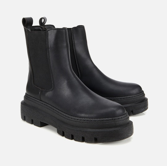 Gjysëm çizme lëkurë origjinale ngjyrë e zezë