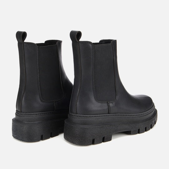 Gjysëm çizme lëkurë origjinale ngjyrë e zezë