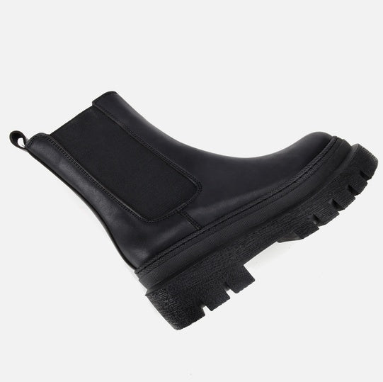 Gjysëm çizme lëkurë origjinale ngjyrë e zezë