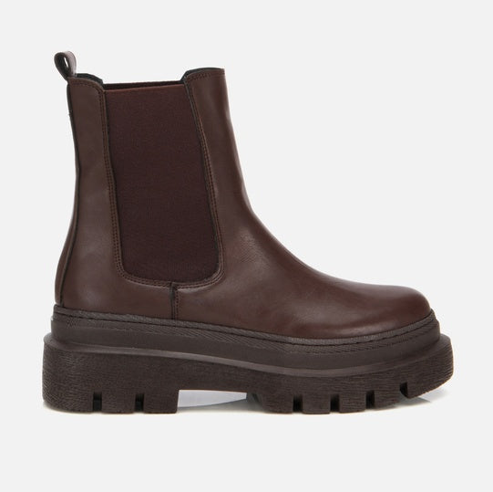 Gjysëm çizme lëkurë origjinale ngjyrë kafe