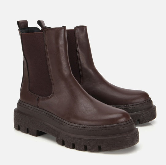 Gjysëm çizme lëkurë origjinale ngjyrë kafe