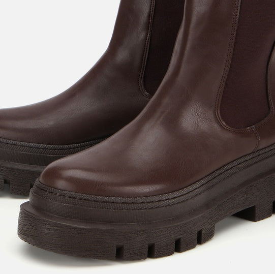 Gjysëm çizme lëkurë origjinale ngjyrë kafe