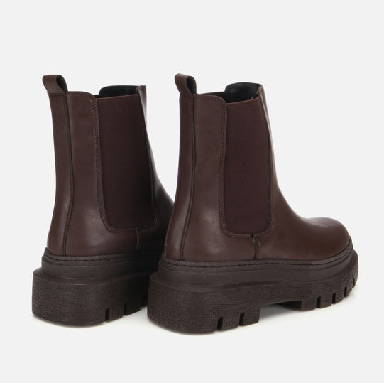 Gjysëm çizme lëkurë origjinale ngjyrë kafe