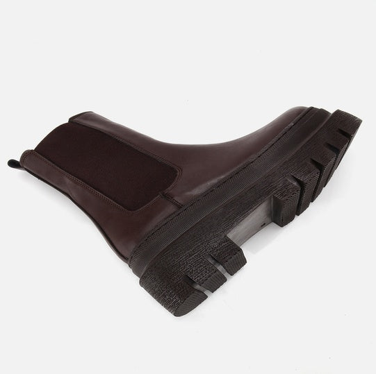 Gjysëm çizme lëkurë origjinale ngjyrë kafe