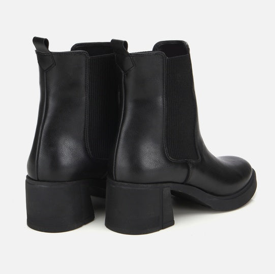 Gjysëm çizme lëkurë origjinale ngjyrë e zezë