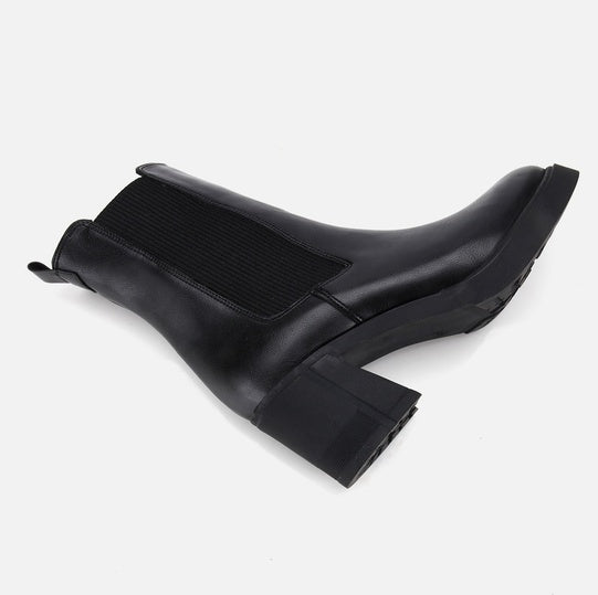 Gjysëm çizme lëkurë origjinale ngjyrë e zezë