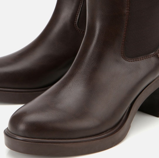 Gjysëm çizme lëkurë origjinale ngjyrë kafe