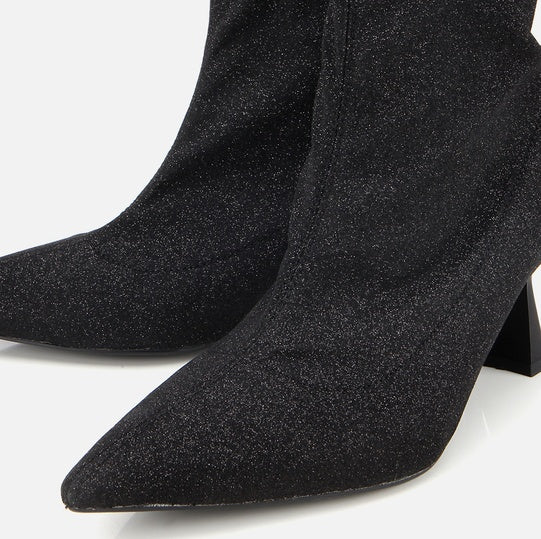 Gjysëm çizme lëkurë origjinale ngjyrë e zezë