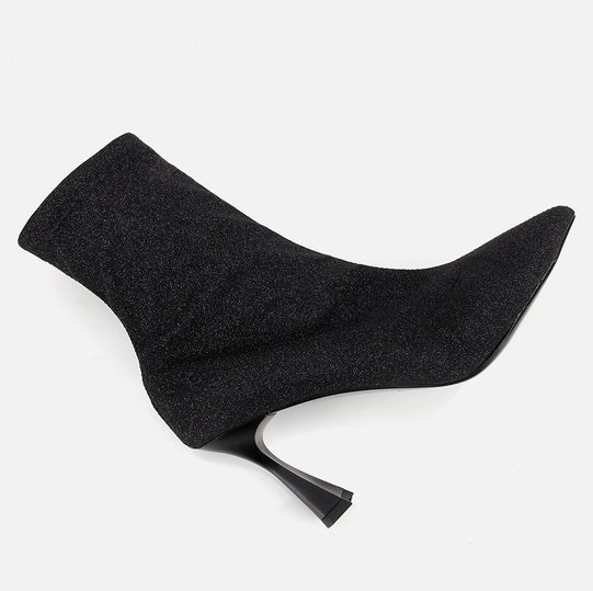 Gjysëm çizme lëkurë origjinale ngjyrë e zezë