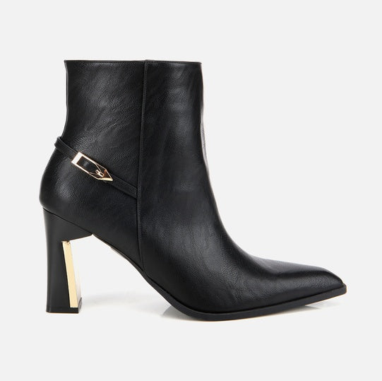 Gjysëm çizme lëkurë origjinale ngjyrë e zezë