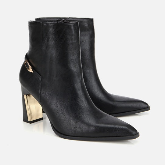 Gjysëm çizme lëkurë origjinale ngjyrë e zezë