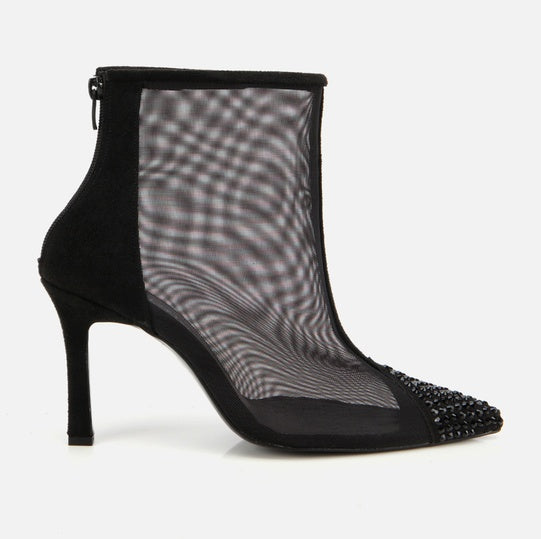 Gjysëm çizme lëkurë origjinale ngjyrë e zezë