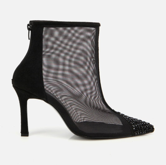 Gjysëm çizme lëkurë origjinale ngjyrë e zezë