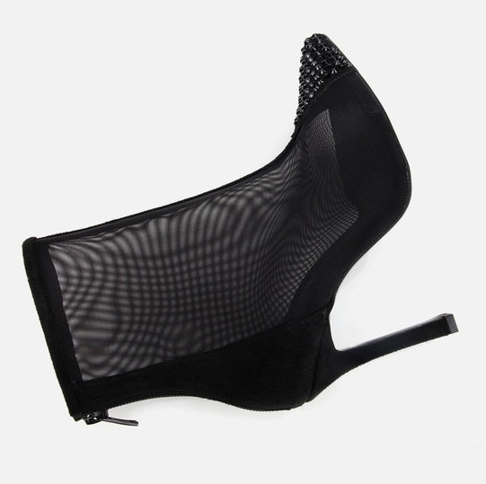 Gjysëm çizme lëkurë origjinale ngjyrë e zezë