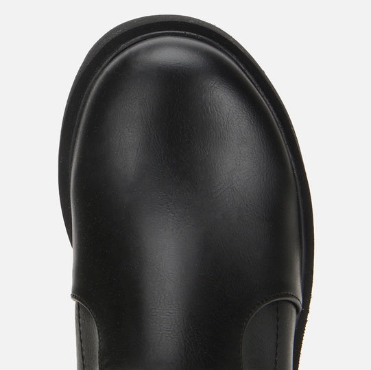 Gjysëm çizme lëkurë origjinale ngjyrë e zezë