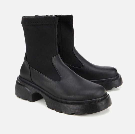 Gjysëm çizme lëkurë origjinale ngjyrë e zezë