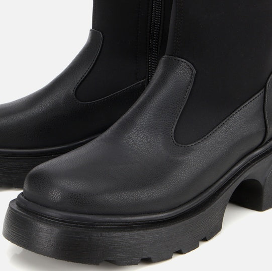 Gjysëm çizme lëkurë origjinale ngjyrë e zezë