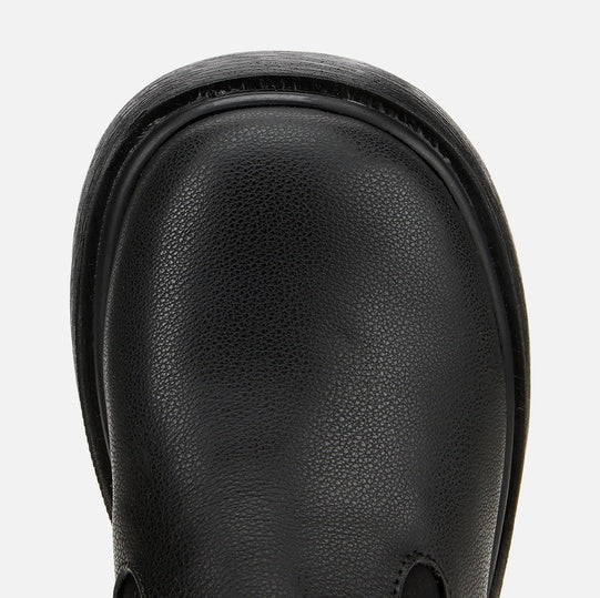 Gjysëm çizme lëkurë origjinale ngjyrë e zezë