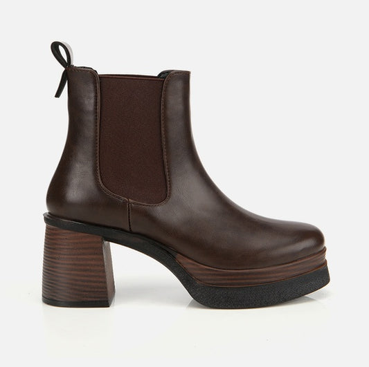 Gjysëm çizme lëkurë origjinale ngjyrë kafe