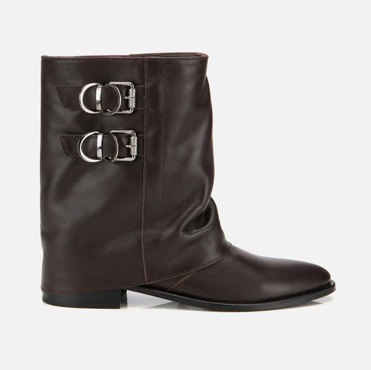 Gjysëm çizme lëkurë origjinale ngjyrë kafe