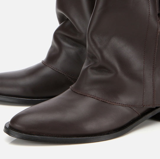 Gjysëm çizme lëkurë origjinale ngjyrë kafe